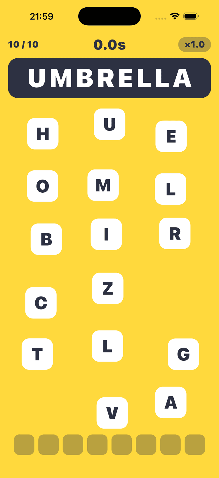TapSpellのゲーム画面